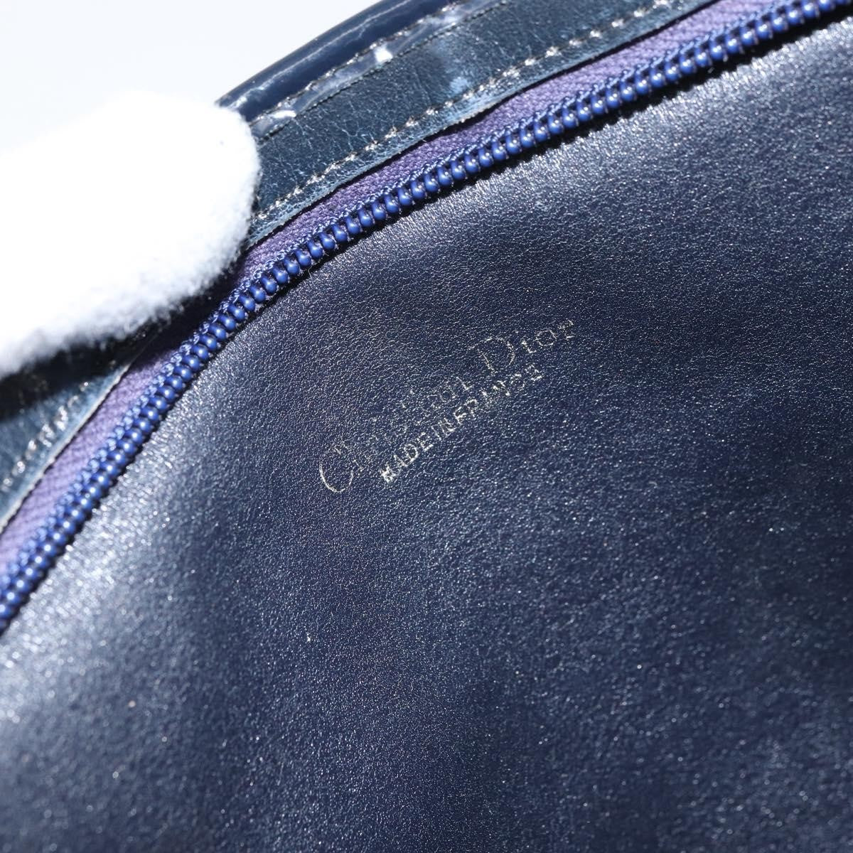 Christian Dior Vintage Trotter Shoulder Bag Canvas, NAVY, CANVAS, Shoulder bag