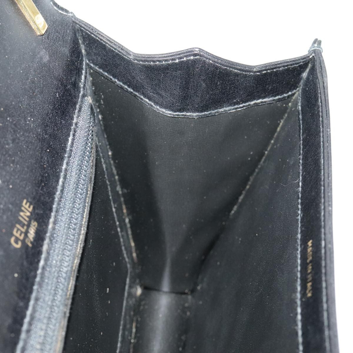 Celine Shoulder Bag Leather, BLACK, LEATHER, Shoulder bag
