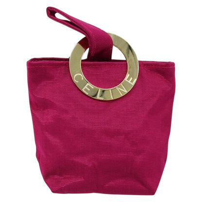 Celine Circle Logo Pouch Canvas, PINK, CANVAS, Clutche & pouche