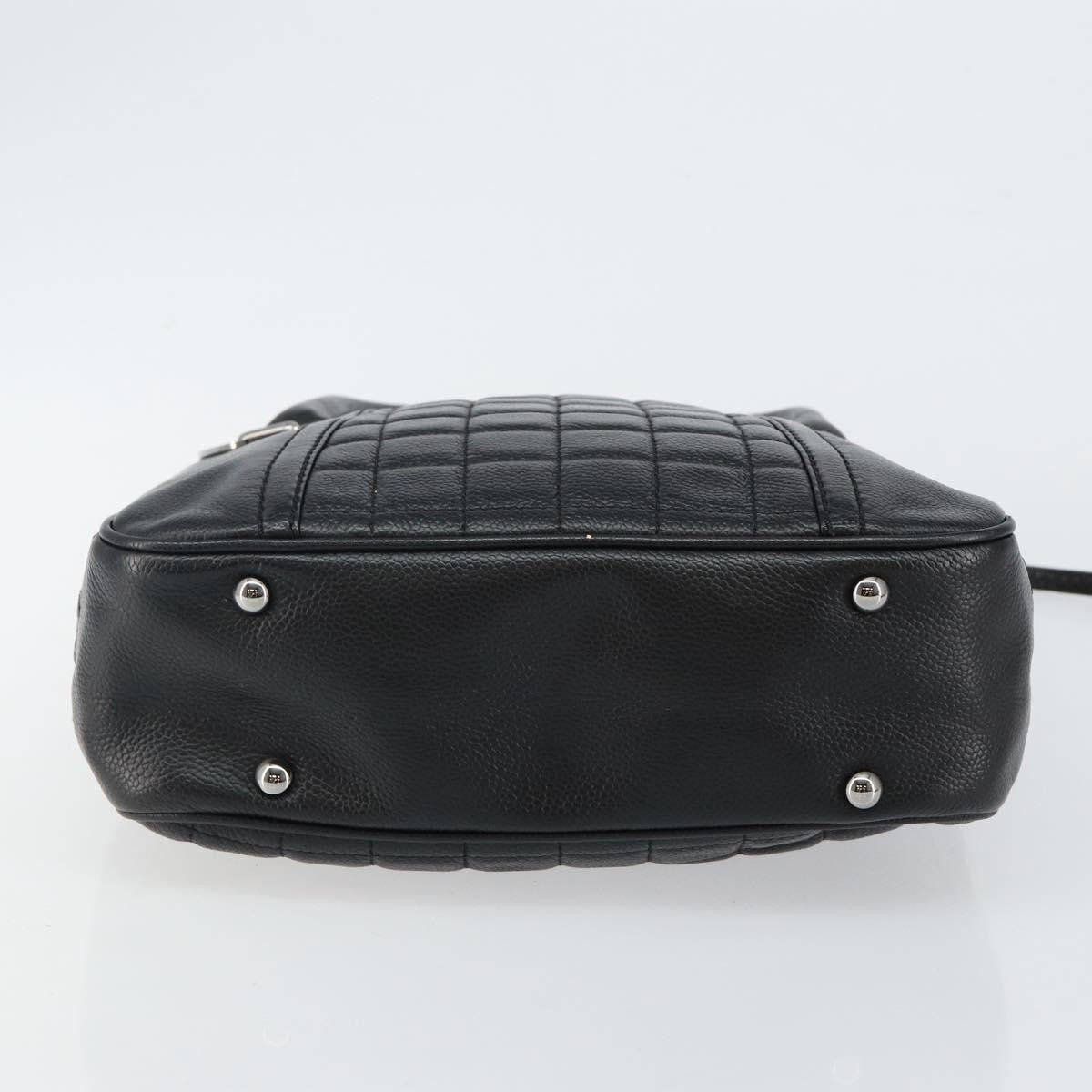 Chanel Vintage Button Tote Quilted Caviar, BLACK, LEATHER, Tote bag