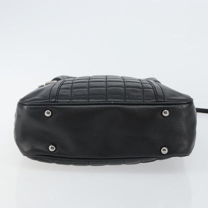 Chanel Vintage Button Tote Quilted Caviar, BLACK, LEATHER, Tote bag