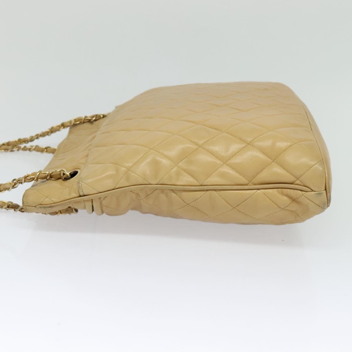 Chanel Vintage Shoulder Bag Leather, Beige, Leather, Shoulder Bag