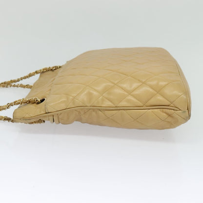 Chanel Vintage Shoulder Bag Leather, Beige, Leather, Shoulder Bag