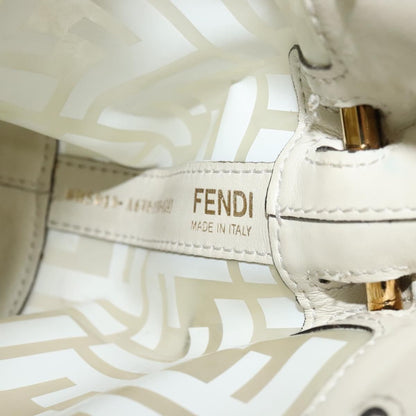 Fendi FF Logo Mon Tresor Bucket Bag Canvas, WHITE, CANVAS, Shoulder bag