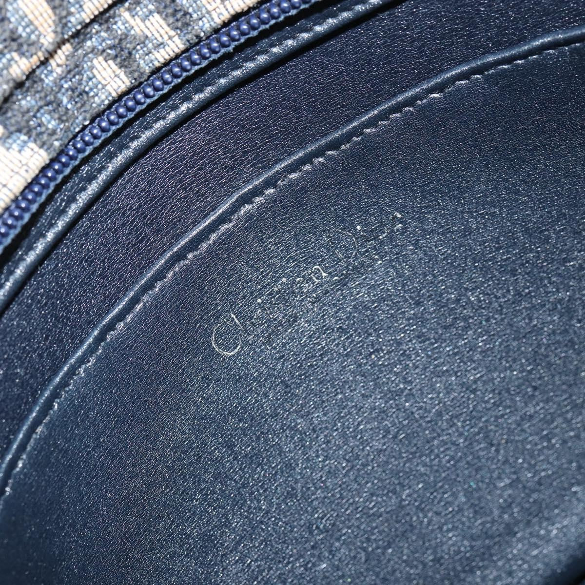 Christian Dior Vintage Trotter Shoulder Bag Canvas, NAVY, CANVAS, Shoulder bag