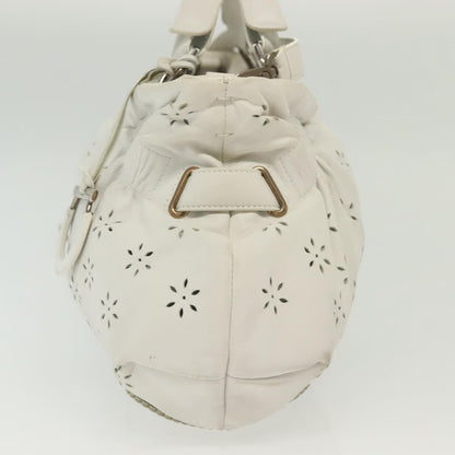 Salvatore Ferragamo Gancini handbag Leather, WHITE, LEATHER, Handbag