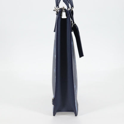 Louis Vuitton Sac Plat Zipped Bag Limited Edition Monogram Ink Watercolor Leather, BLUE, CANVAS, Tote bag