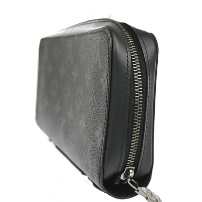 Louis Vuitton Zippy XL Monogram Eclipse Leather, BLACK, LEATHER, Wallets