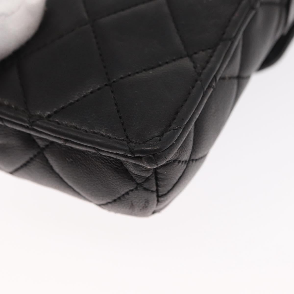 Chanel Chain Shoulder Bag Leather, BLACK, LEATHER, Shoulder bag