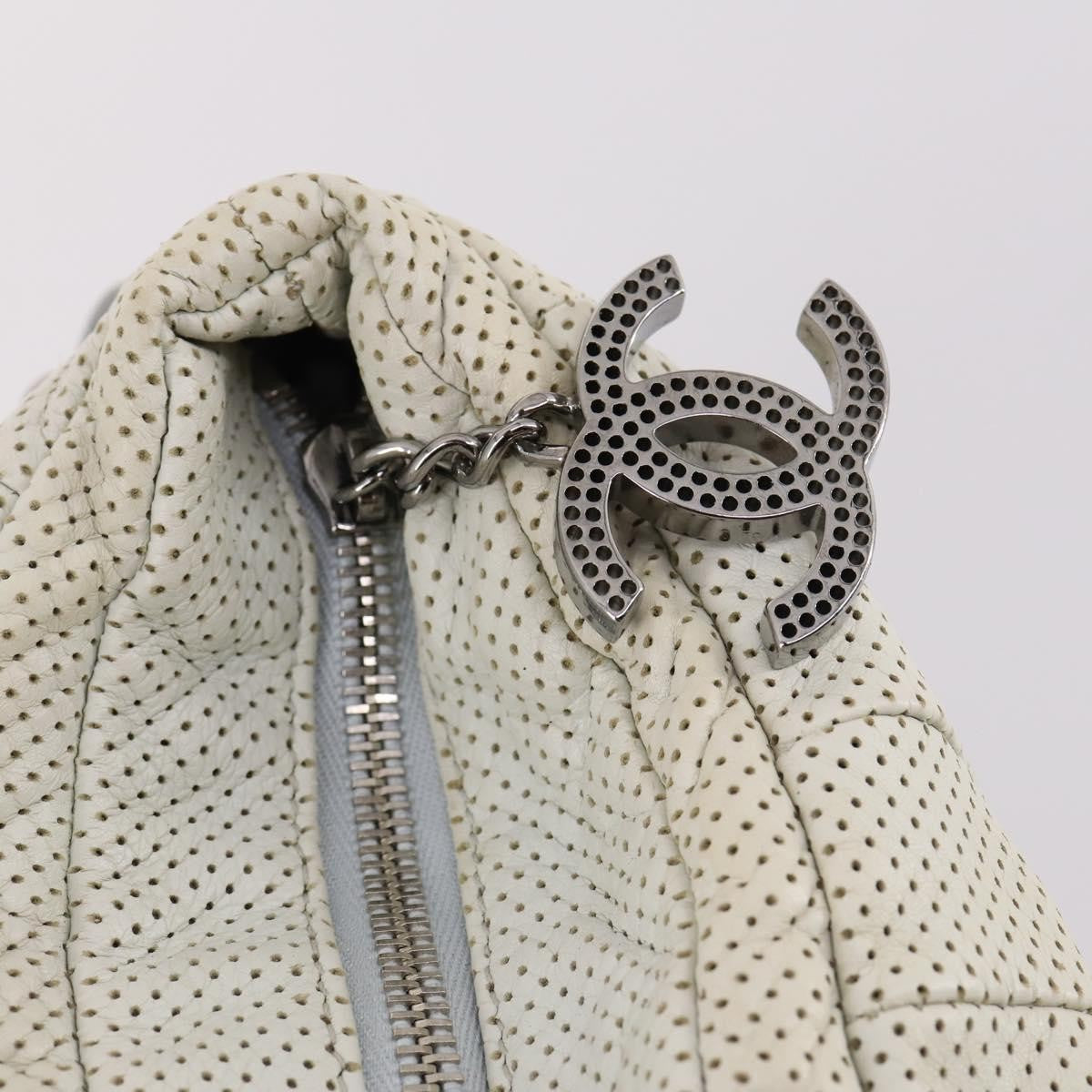 Chanel Vintage Chain Shoulder Bag Leather, ECRU, LEATHER, Shoulder bag