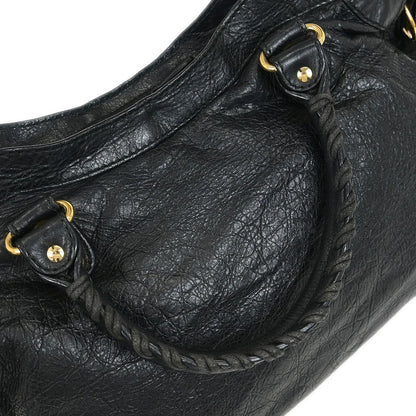 Balenciaga City Giant Studs Bag Leather, BLACK, LEATHER, Handbag