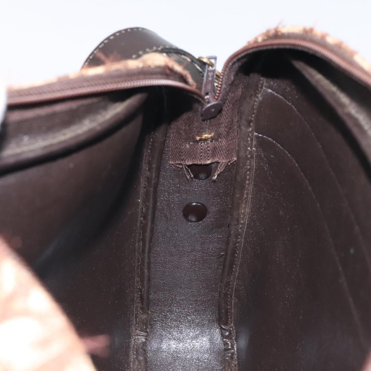 Christian Dior Vintage Trotter Shoulder Bag Canvas, BROWN, CANVAS, Shoulder bag