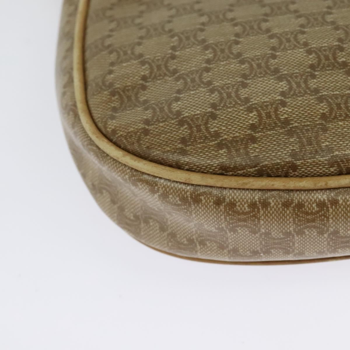 Celine Vintage Macadam Shoulder Bag Macadam Canva  Vinyl, BEIGE, PVC, Shoulder bag