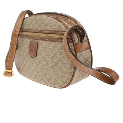 Celine Macadam Shoulder Bag Canvas, BROWN, CANVAS, Shoulder bag