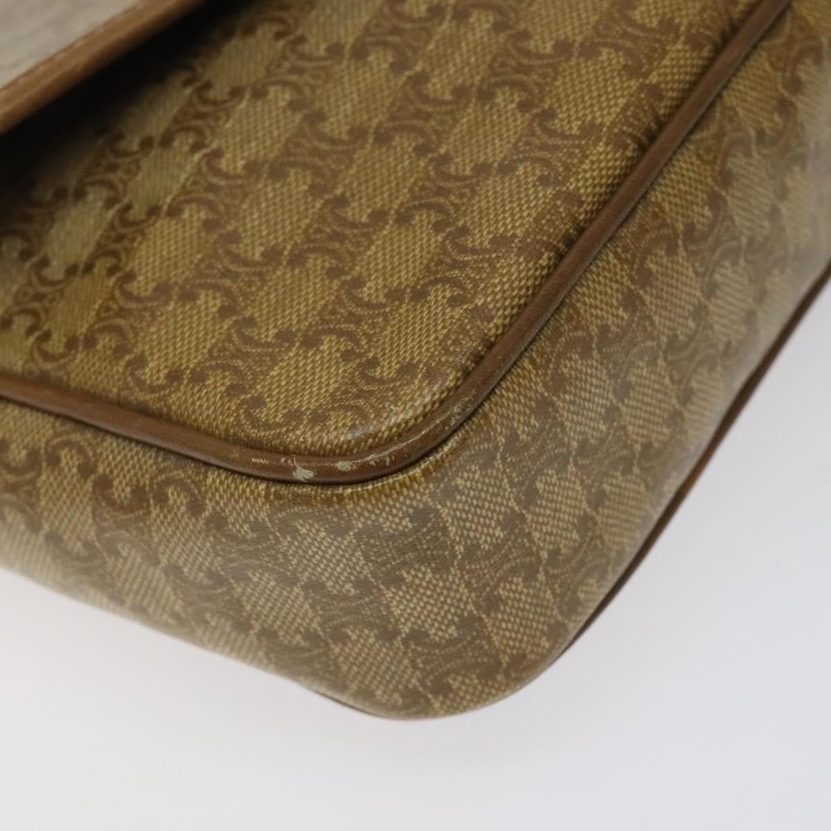 Celine Vintage Macadam Shoulder Bag Canvas, BEIGE, CANVAS, Shoulder bag