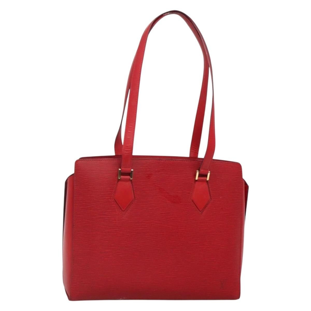 Louis Vuitton Duplex Bag Epi Leather, RED, LEATHER, Handbag