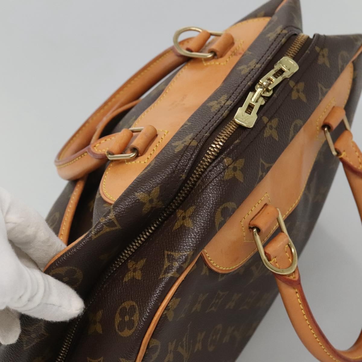 Louis Vuitton Deauville Handbag Monogram Canvas, BROWN, CANVAS, Handbag