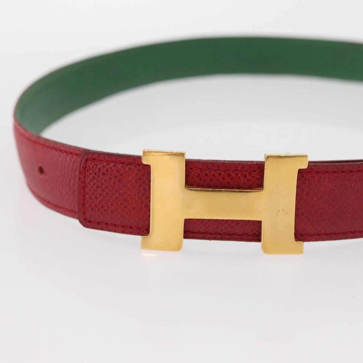 Hermes Constance Belt Leather, RED, LEATHER, Belts