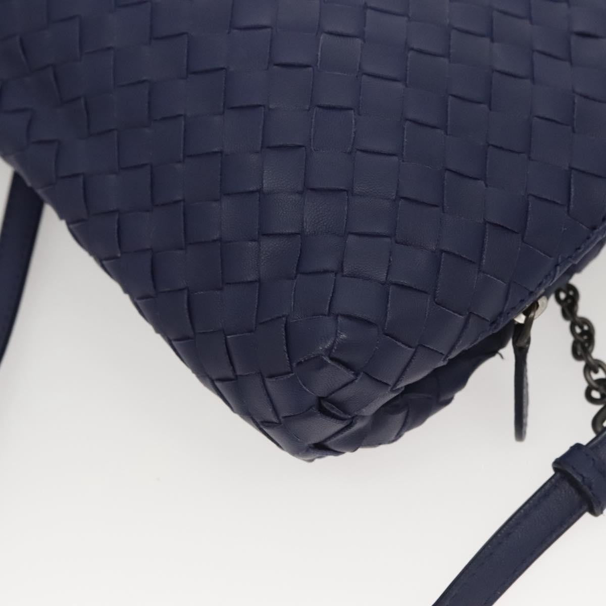 Bottega Veneta Intrecciato Leather, NAVY, LEATHER, Handbag