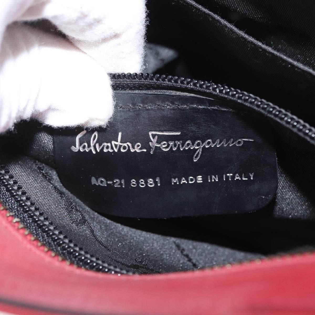Salvatore Ferragamo Double Gancini Side Buckle Tote Leather, RED, LEATHER, Handbag