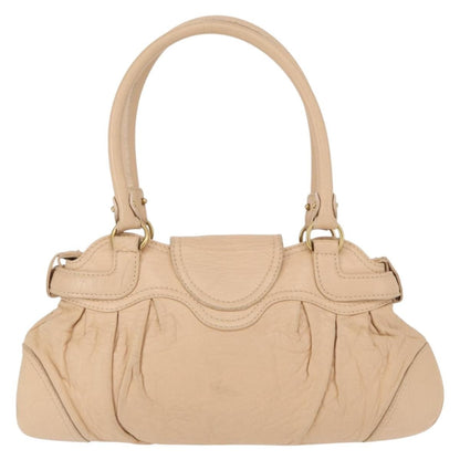 Salvatore Ferragamo Gancini handbag Leather, BEIGE, LEATHER, Handbag