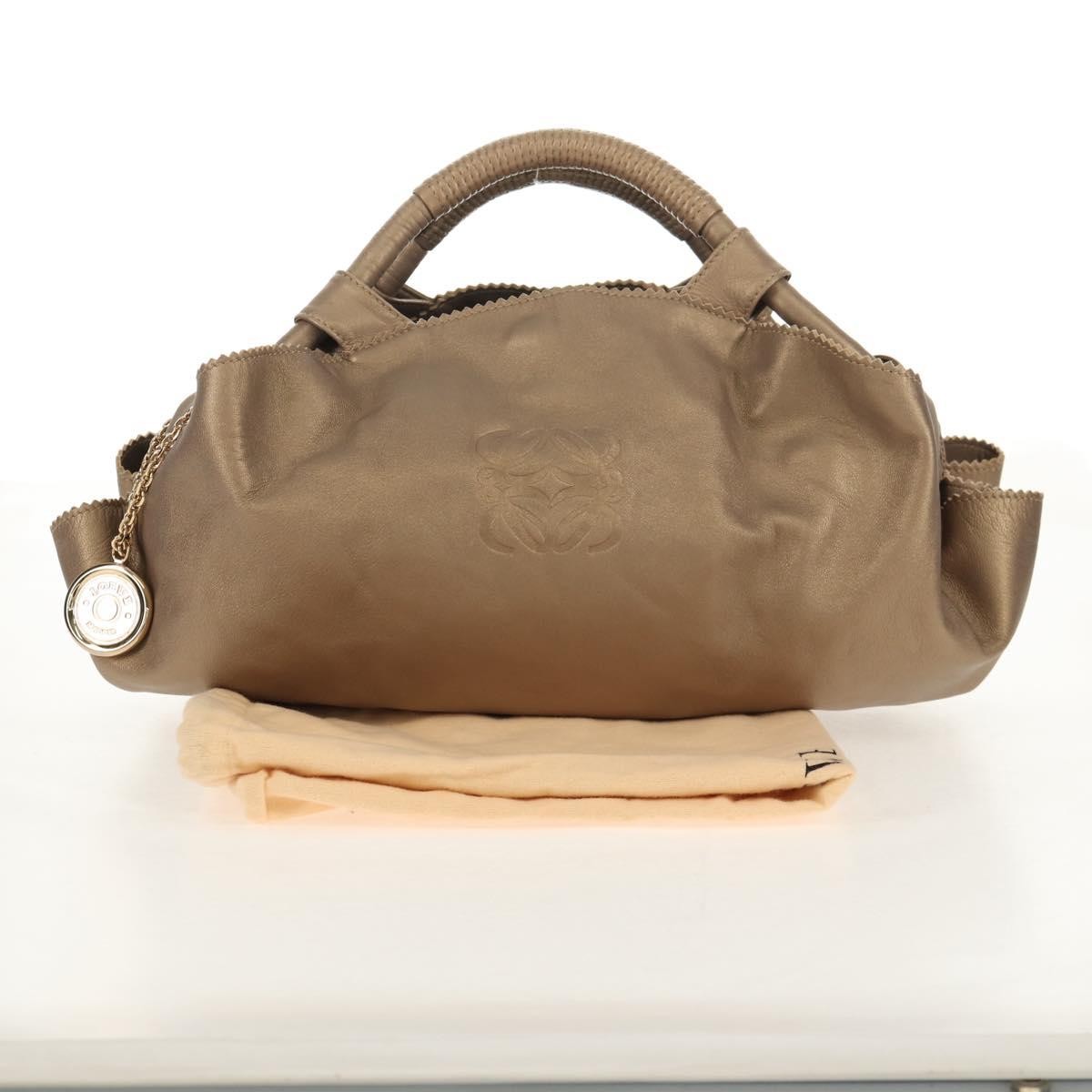 Loewe Anagram Logo Nappa Aire Hand Bag Leather, GOLD, LEATHER, Handbag