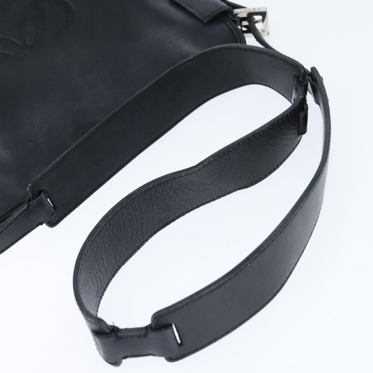Loewe Anagram Shoulder Bag Leather, BLACK, LEATHER, Shoulder bag
