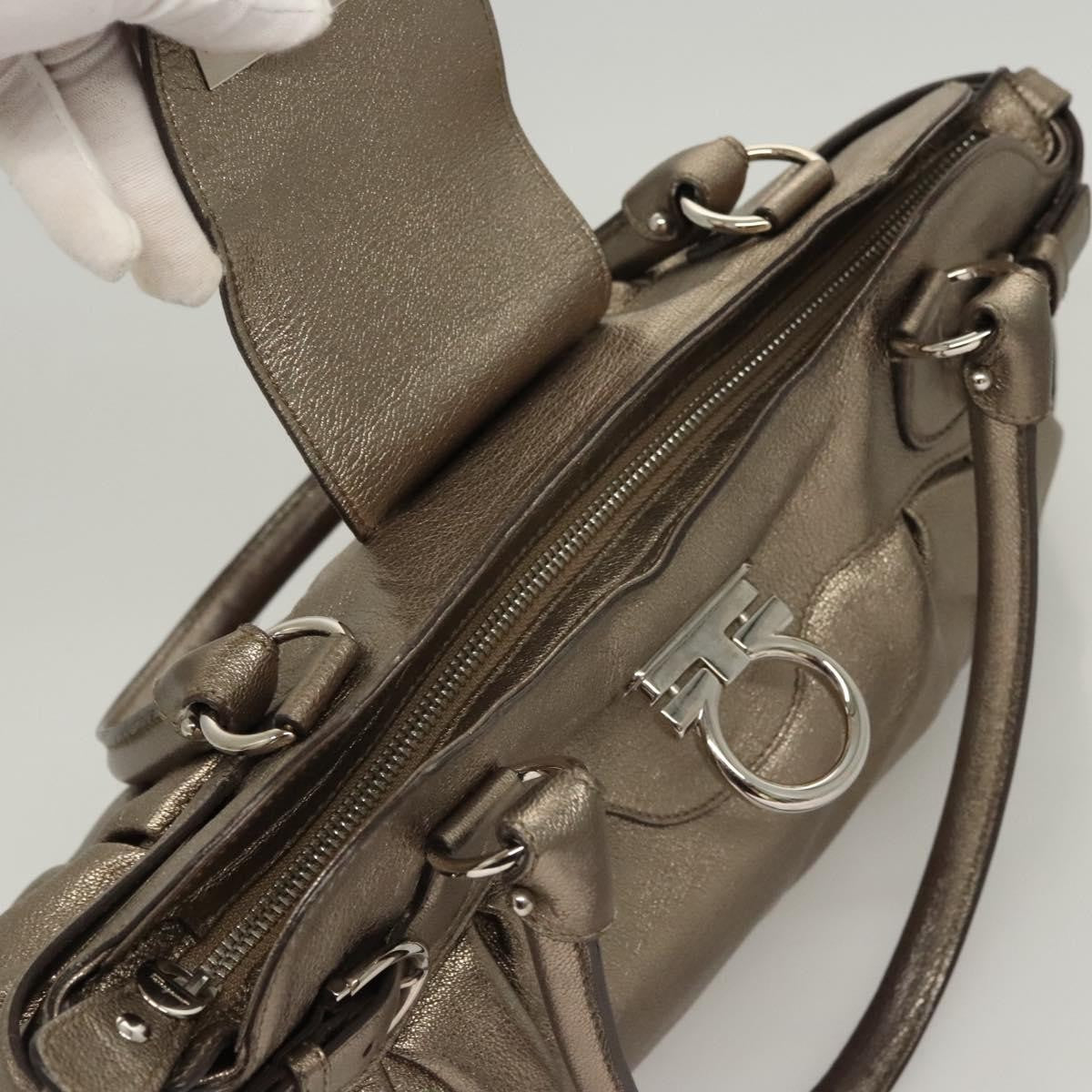 Salvatore Ferragamo Marisa Satchel Leather, GOLD, LEATHER, Handbag