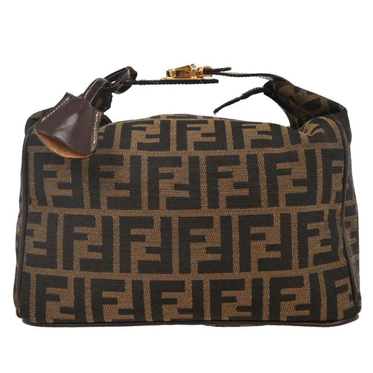 Fendi Vanity Clutch Canvas, BROWN, CANVAS, Handbag