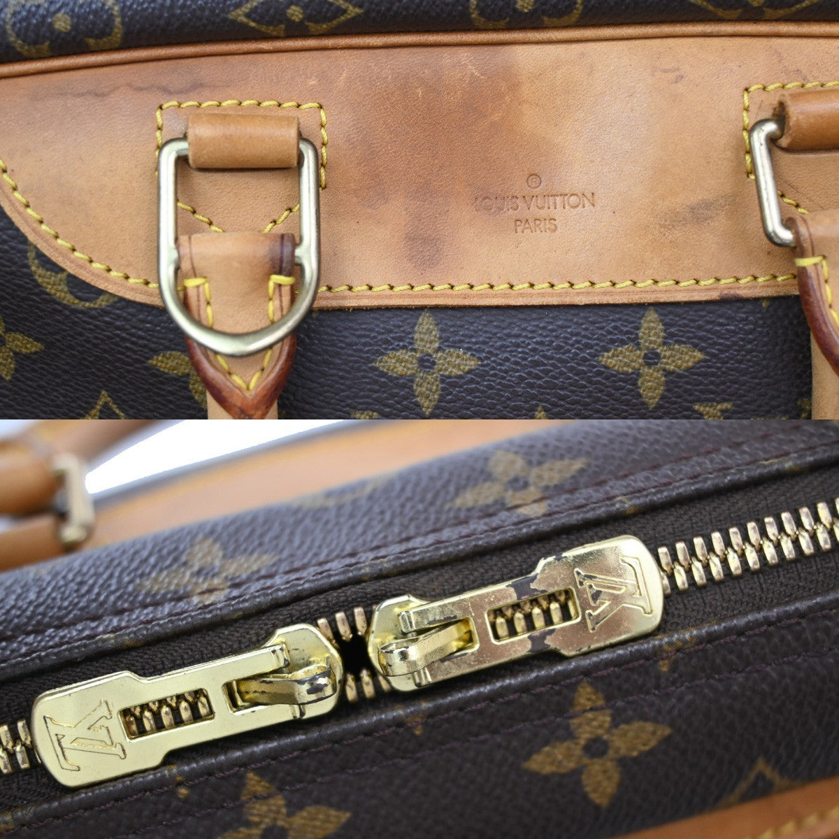 Louis Vuitton Deauville Handbag Monogram Canvas, BROWN, CANVAS, Handbag