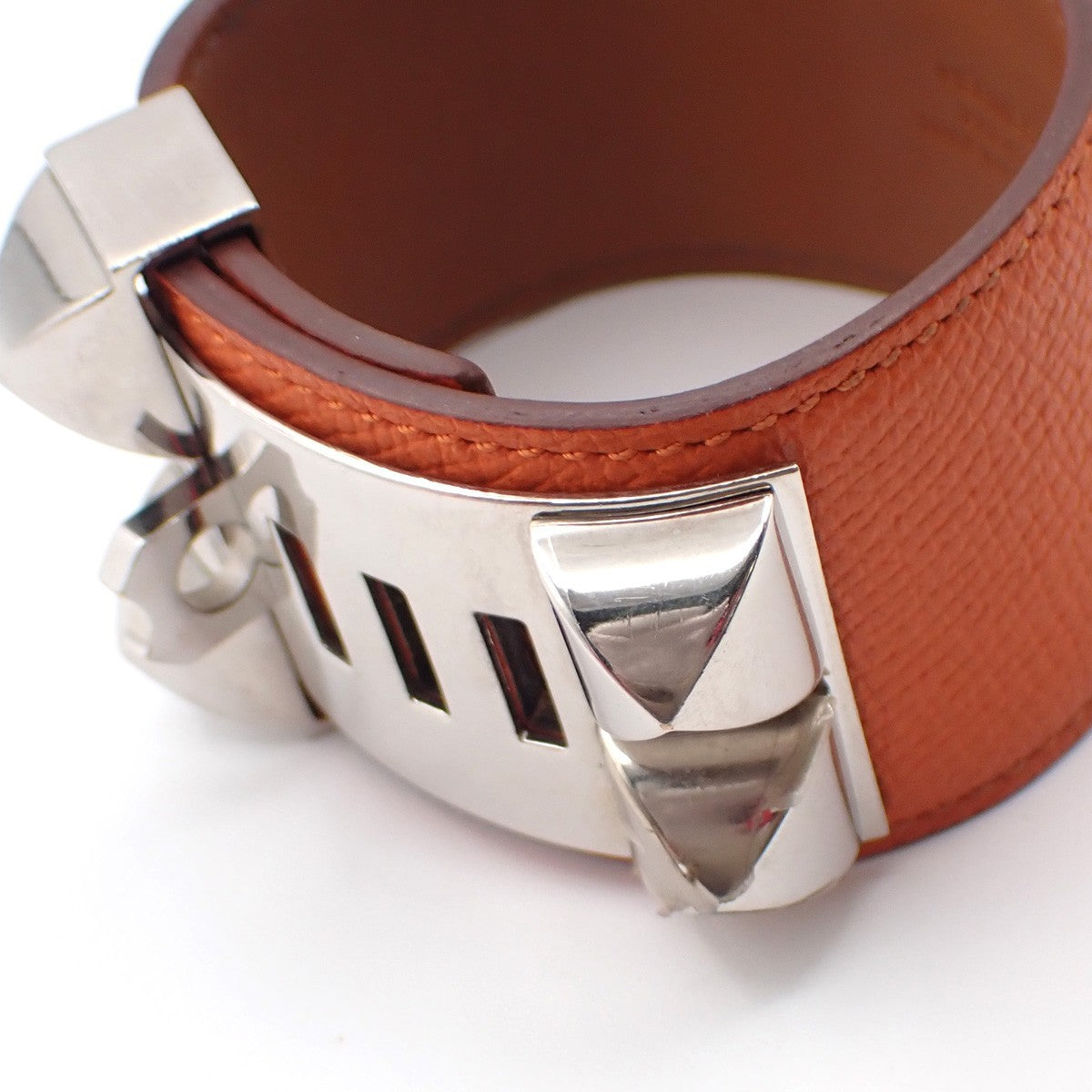 Hermes Collier de Chien Bracelet Leather, Orange, Leather, Bracelet