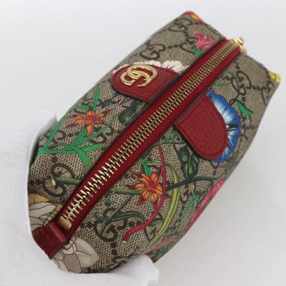 Gucci Ophidia Cosmetic Pouch Flora GG Coated Canvas, BEIGE, PVC, Clutche & pouche