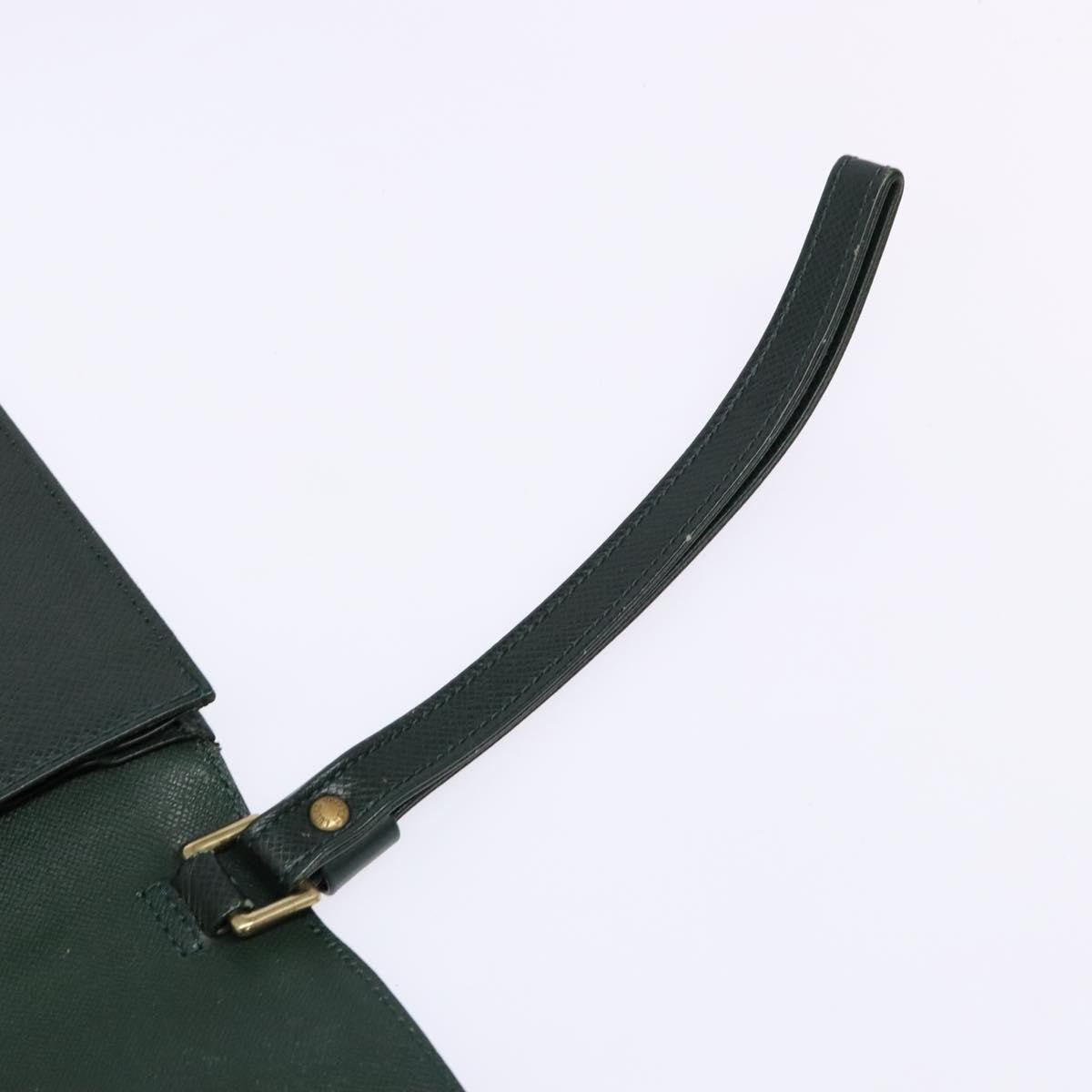 Louis Vuitton Kourad Pouch Taiga, GREEN, LEATHER, Clutche & pouche