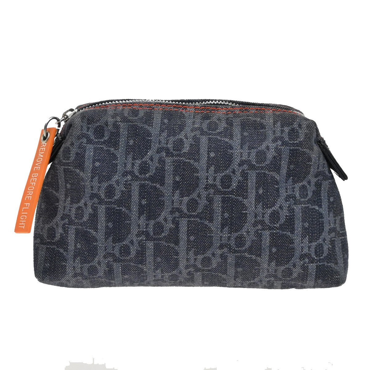 Christian Dior Flight pouch Trotter Pattern Denim, BLACK, DENIM_JEANS, Clutche & pouche