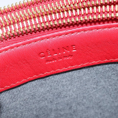 Celine Trio Crossbody Bag Leather, RED, LEATHER, Shoulder bag