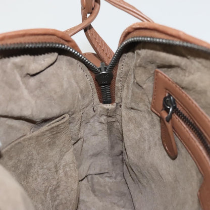 Bottega Veneta Intrecciato Leather, BROWN, LEATHER, Handbag