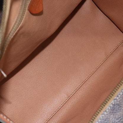 Celine Vintage Macadam Handbag Canvas and Leather, BROWN, CANVAS, Handbag