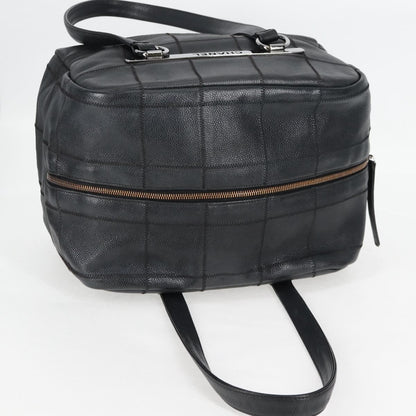 Chanel Square Stitch Shoulder Bag Quilted Caviar, BLACK, LEATHER, Shoulder bag
