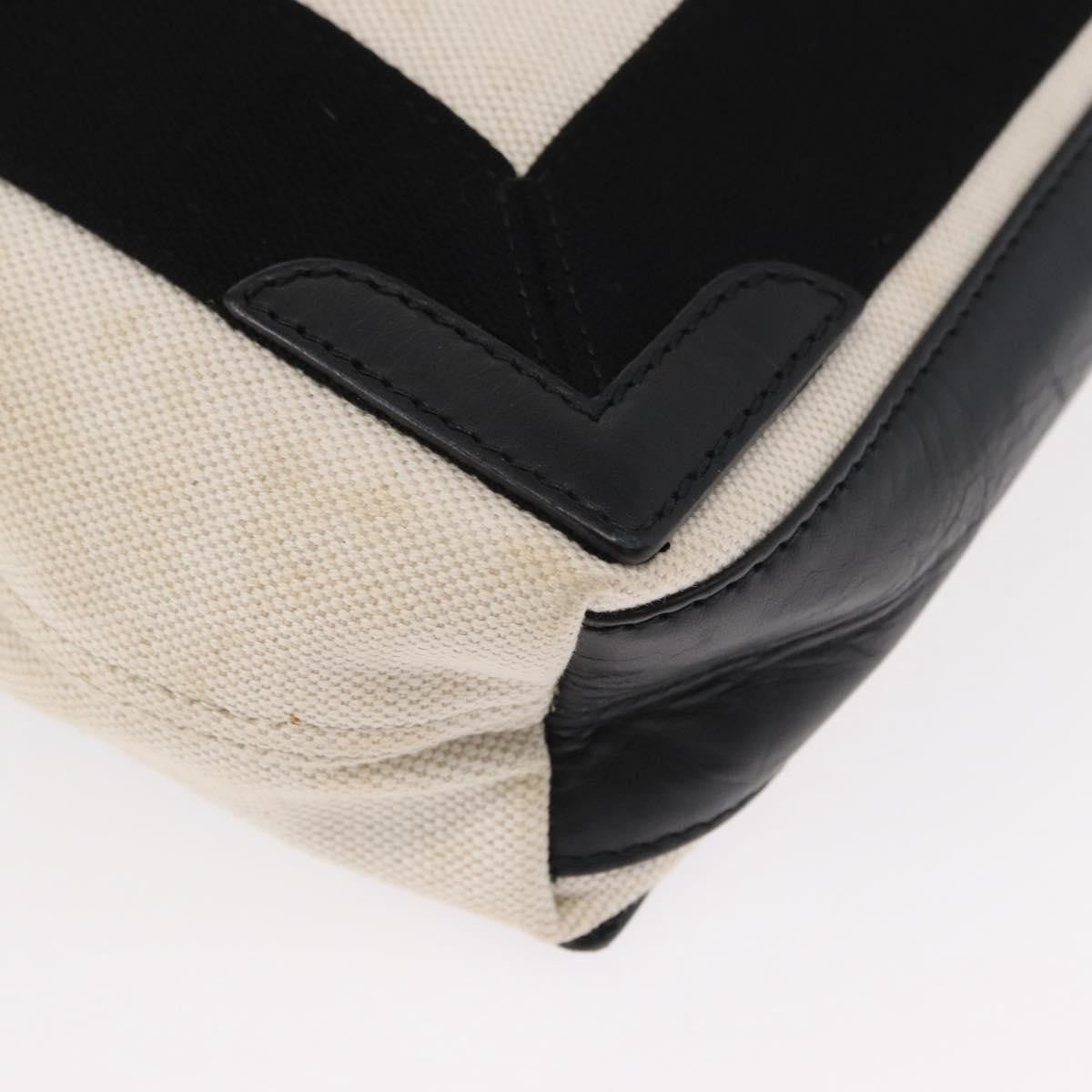 Balenciaga Navy Cabas Canvas with Leather, WHITE, CANVAS, Tote bag