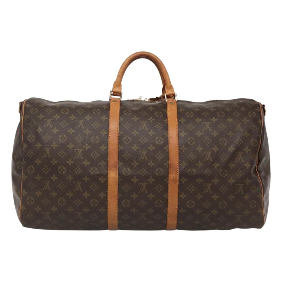 Louis Vuitton Keepall Bandouliere Bag Monogram Canvas, BROWN, CANVAS, Travel bag