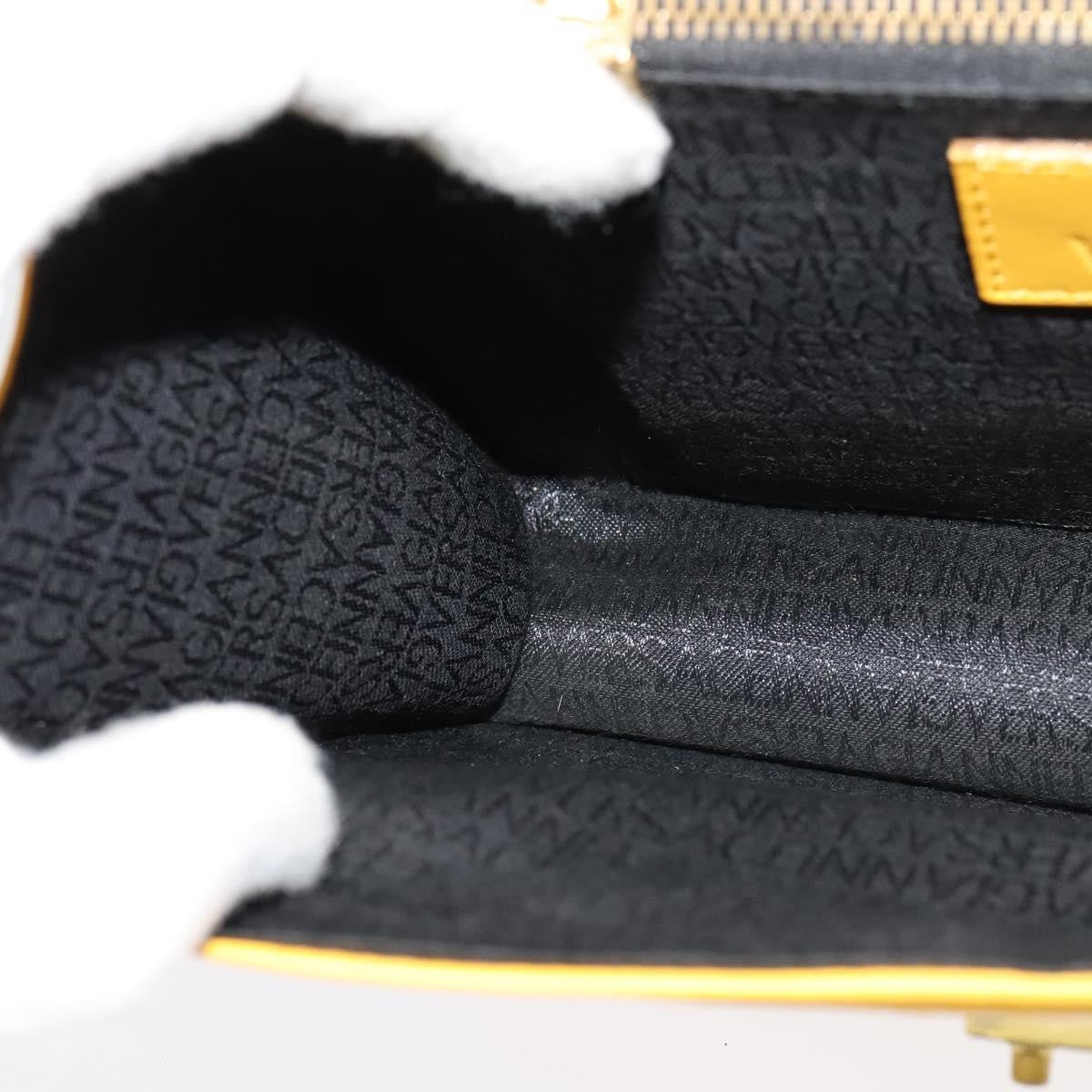 Versace Wristlet Pouch Leather, YELLOW, LEATHER, Clutche & pouche