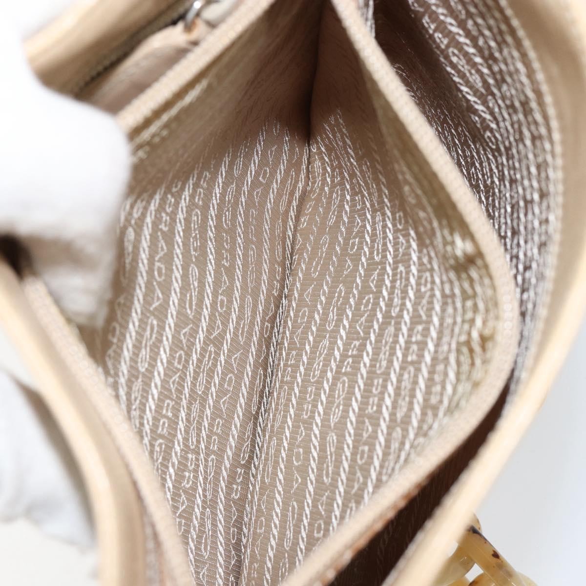 Prada Vintage Shoulder Bag Leather, BEIGE, LEATHER, Shoulder bag