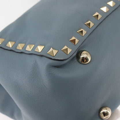 Valentino Garavani Rockstud Tote Soft Leather, BLUE, LEATHER, Tote bag