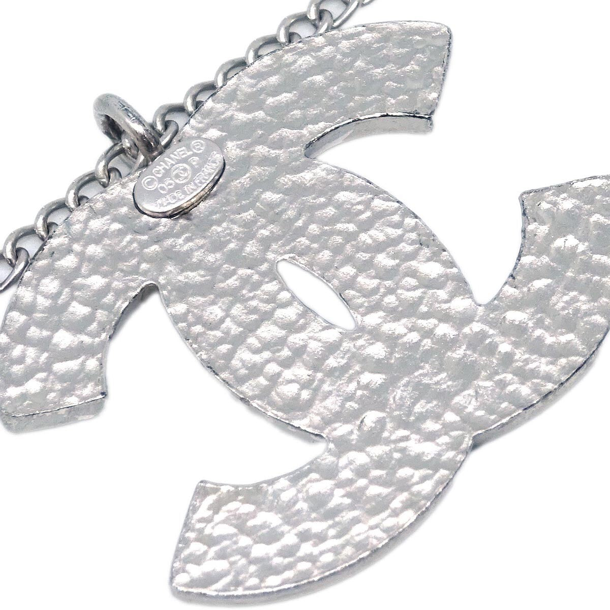 Chanel CC Pendant Necklace Metal, SILVER, SILVER_PLATED, Necklace