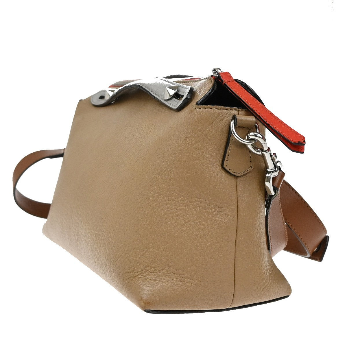 Fendi By The Way Satchel Leather, BEIGE, LEATHER, Handbag