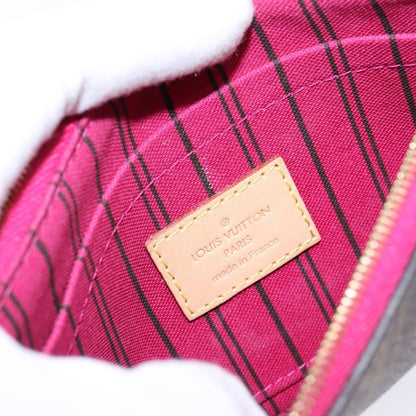 Louis Vuitton Neverfull Pochette Monogram Canvas, BROWN, CANVAS, Tote bag