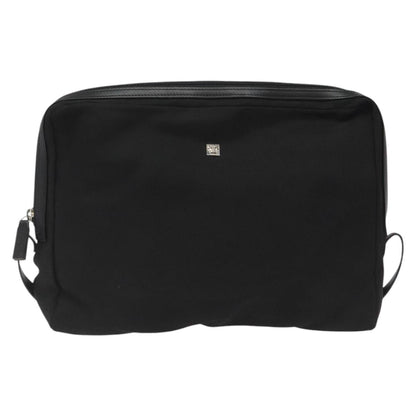 Versace Vintage Zip Pouch Canvas, BLACK, CANVAS, Clutche & pouche