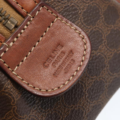 Celine Boston Bag Triomphe Coated Canvas, BROWN, CANVAS, Handbag