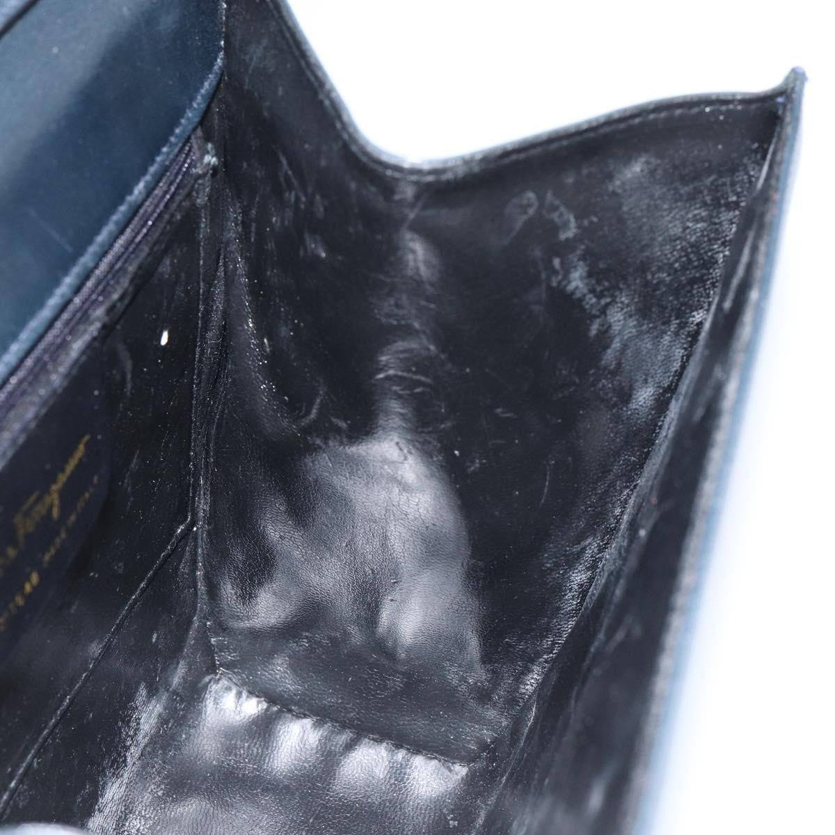 Salvatore Ferragamo Gancini Shoulder Bag Leather, BLACK, LEATHER, Shoulder bag