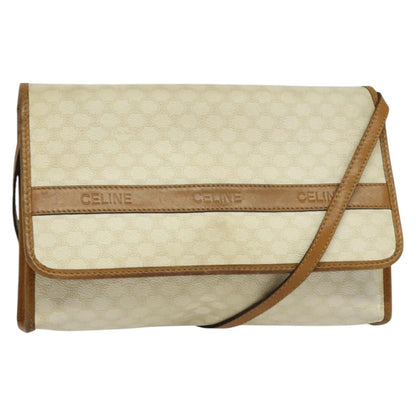 Celine Macadam Shoulder Bag PVC Leather, WHITE, PVC, Shoulder bag